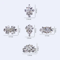 Elegant Crystal Rhinestone Iron-On Ornaments for Fashion Accessories (5-Pack) (Set 3)