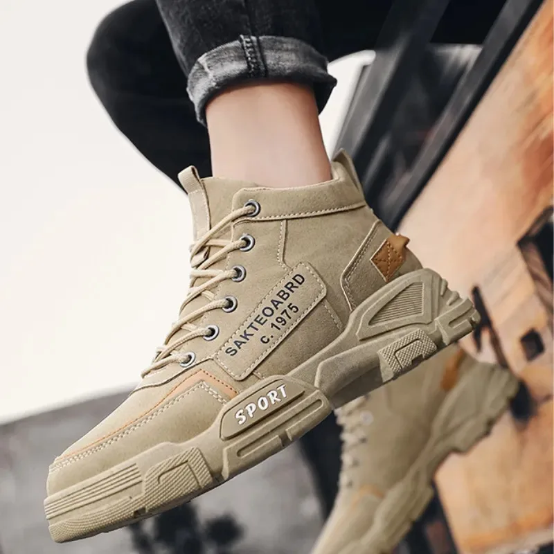 

Men Boots Casual Motorcycle Shoes Man 2023 New Casual Tooling Shoes Autumn High Top Sneakers Luxury Footwear Zapatos De Hombre
