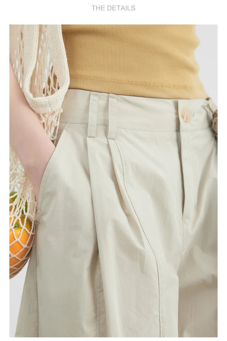 CHIC VEN Women's Pants Solid Loose High Waist Slim Wide Leg Trousers Casual Thin Female Sport Pant Spring Summer 2025