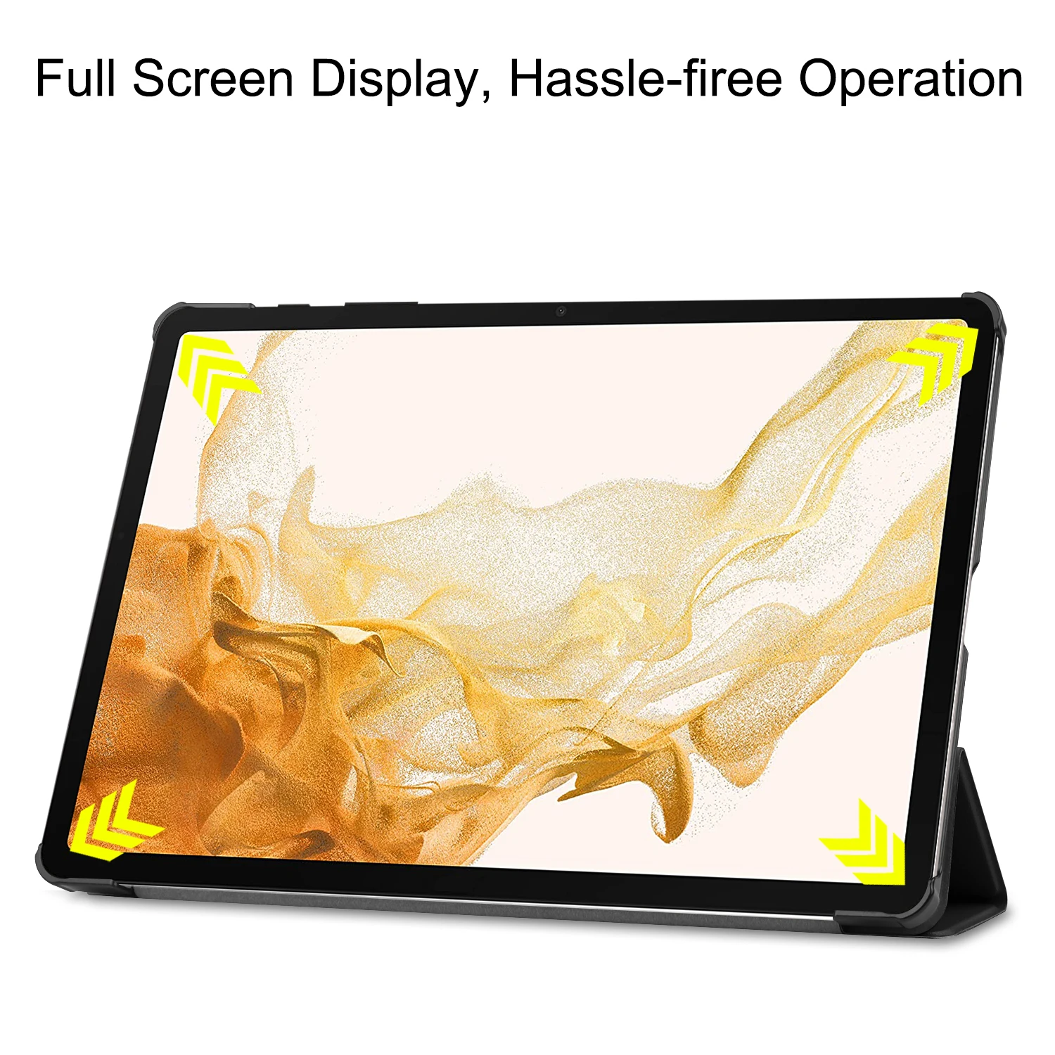 Premium PU Leather Tri-Folding Stand Tablet Case, 13.1 Inch