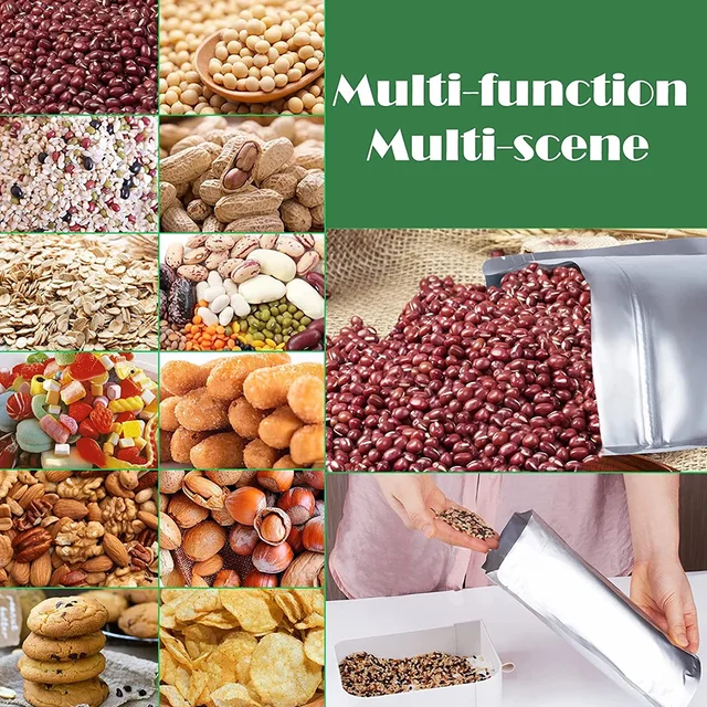 50 Pack Mylar Táskák Az Élelmiszer -Tároláshoz Oxigén Abszorbensek Tárolózsák Leszerelhető Hüvelyesek Gabonabab Csomagoló - Image 5