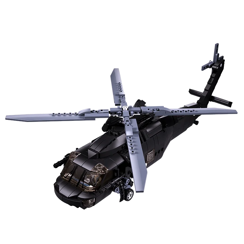 692PCS Military UH-60L Medical Rescue Aircraft Building Blocks Black Hawk Helicopter Model Bricks With Mini Dolls Kids Toy Gifts 6