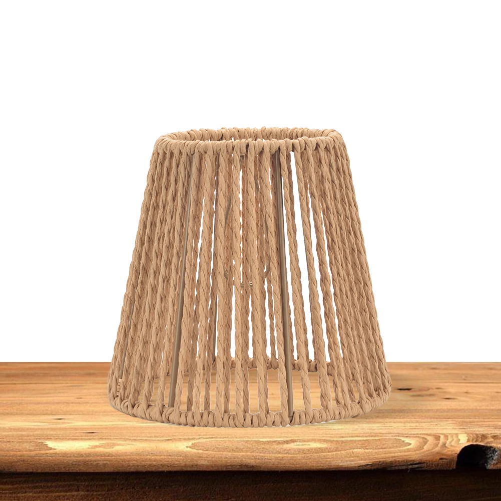 Description Picture 6 of itemPaper Rope Lamp Shade Handwoven Barrel Lamp Shade Creative Ceiling Light Fixture Shade Woven Hanging Lamp Shade for Home Decor