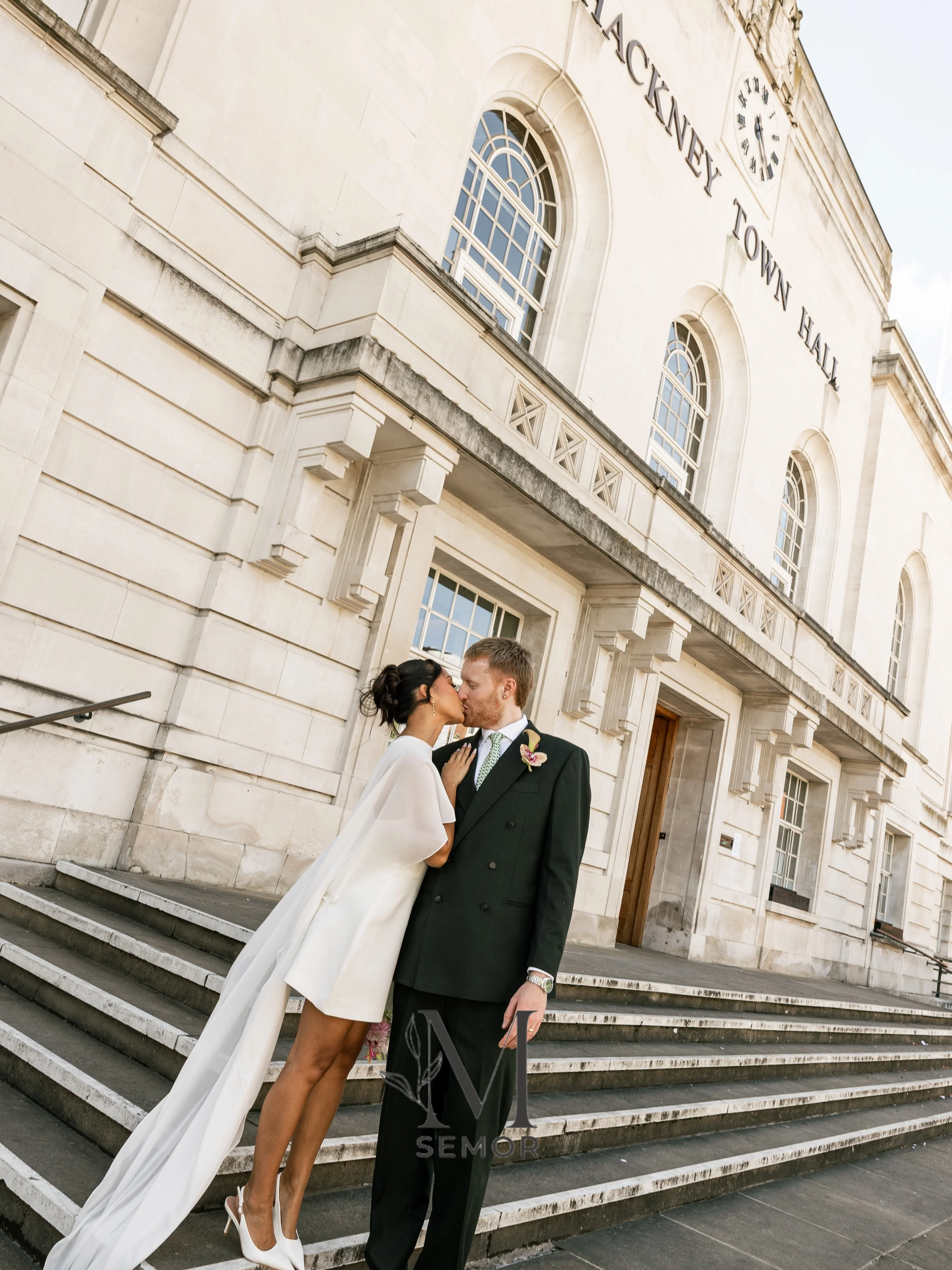 Semor Customized Off White Short Wedding Dress with Chiffon Shawl A-line Pleat Mini Vestido De Novia 2026 Elegant Bride Gown