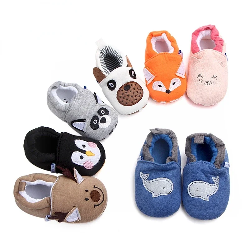 Winter Newborn Baby Birth Shoes Cute Animal Bear Elk Pattern Anti-slip Shoes for Baby Star Crib Babies