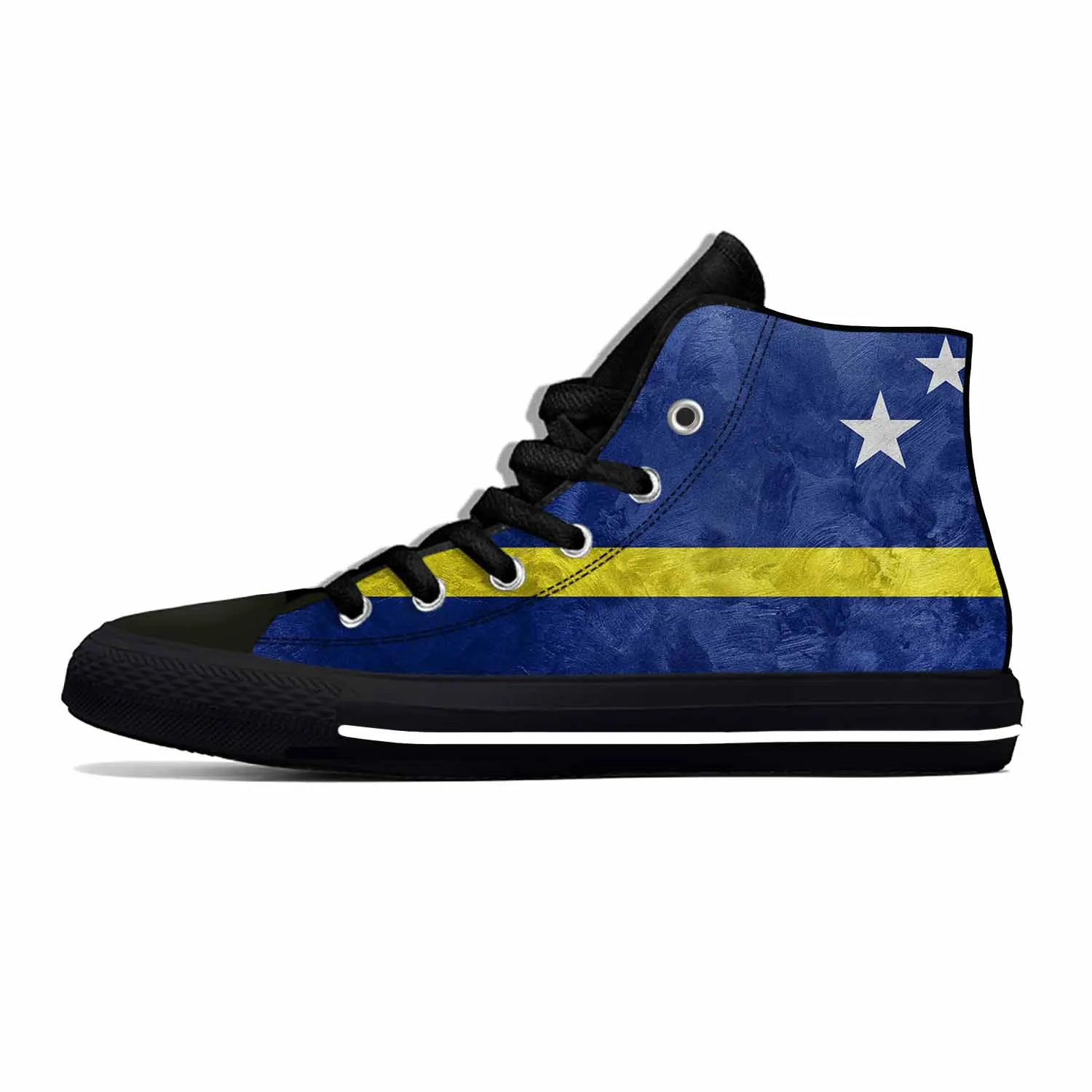 

Curacao Flag Patriotic Pride Cool Fashion Popular Casual Cloth Shoes High Top Comfortable Breathable 3D Print Men Women Sneakers