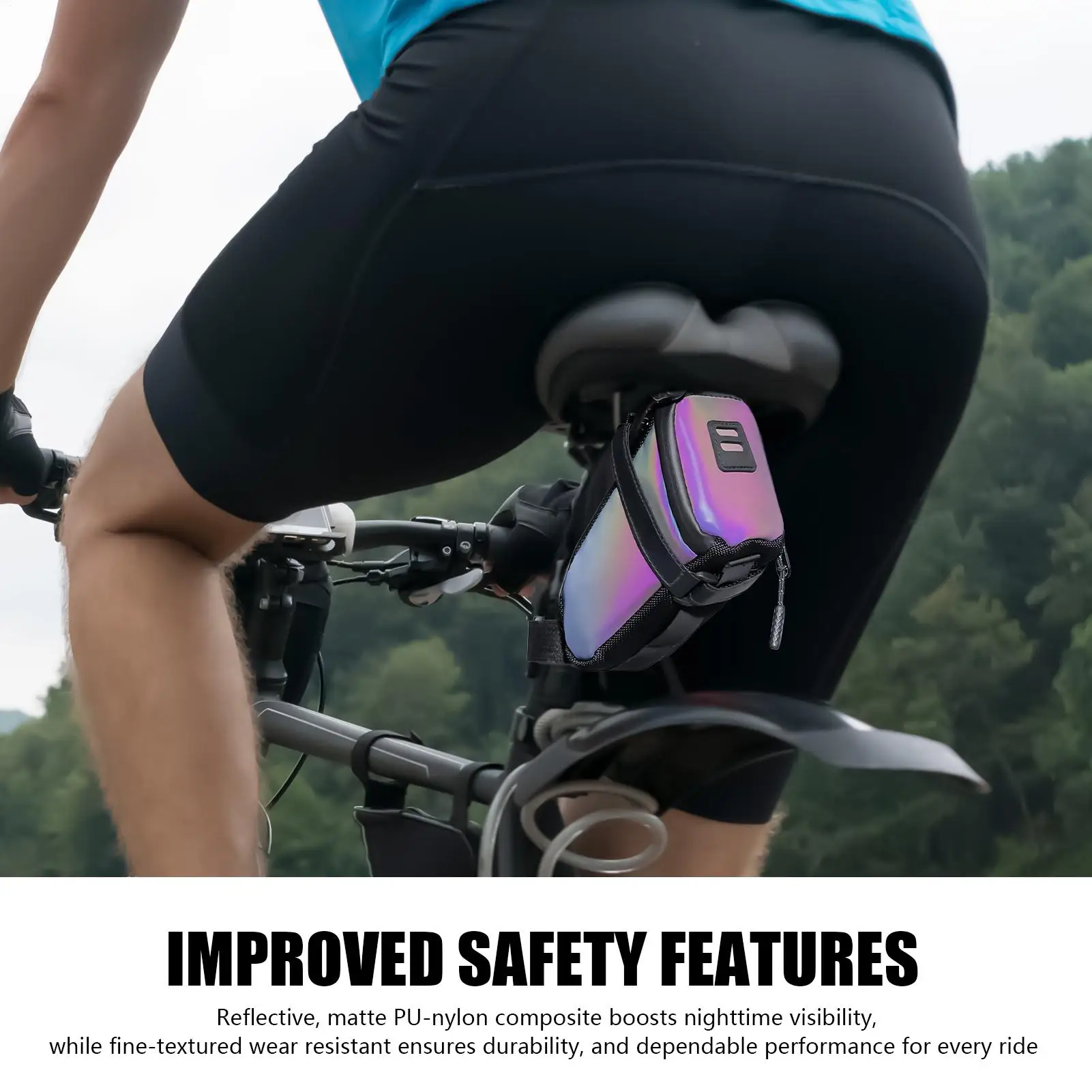 Road Bicycle Tail Bag Reflective Bike Saddle Bag Cycling Seat Tube Pack Wedge Bicycle Rear Seat Bag Cycling Bike Accessory