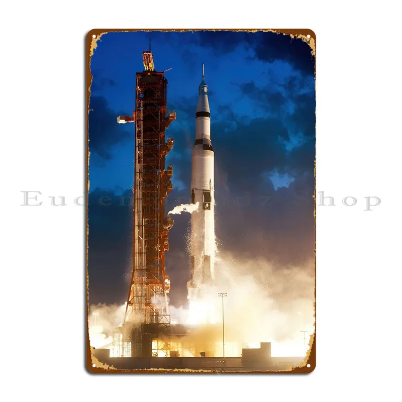Saturn V Liftoff Targa In Metallo Poster Party Wall Decor Garage Iron Living Room Tin Sign Poster