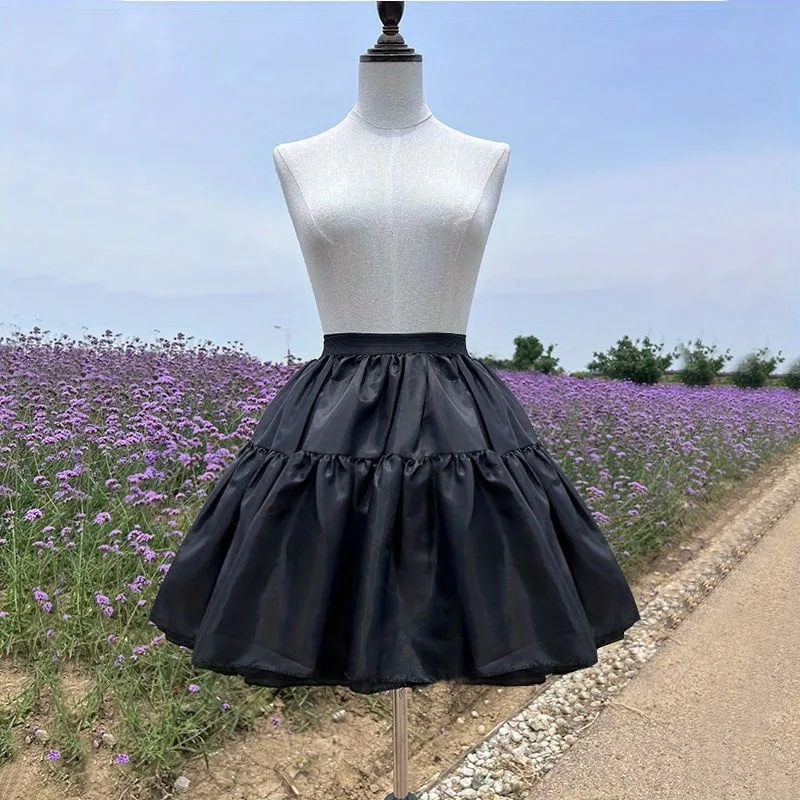 Short Chiffon Tulle Skirt Crinoline Underskirt Rockabilly Wedding Petticoat Woman Adult Tutu Half Slips Ruffled Skirt