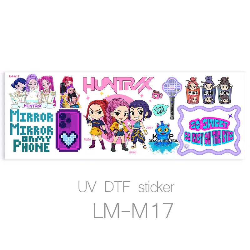 K-pop Demon Hunters UV Sticker Collection - Cartoon Crystal Gift Set