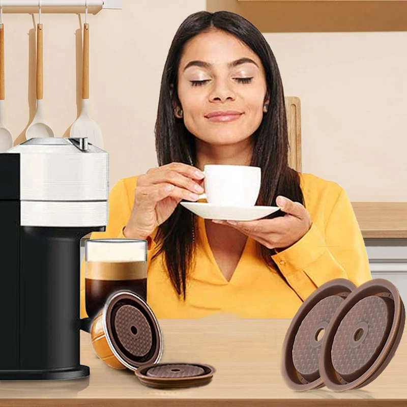 

Крышки для капсул кофейных капсул, силиконовые крышки для капсул Nespresso Vertuo Pods, прочные многоразовые крышки для капсул Vertuo для Nespresso, 4 шт.