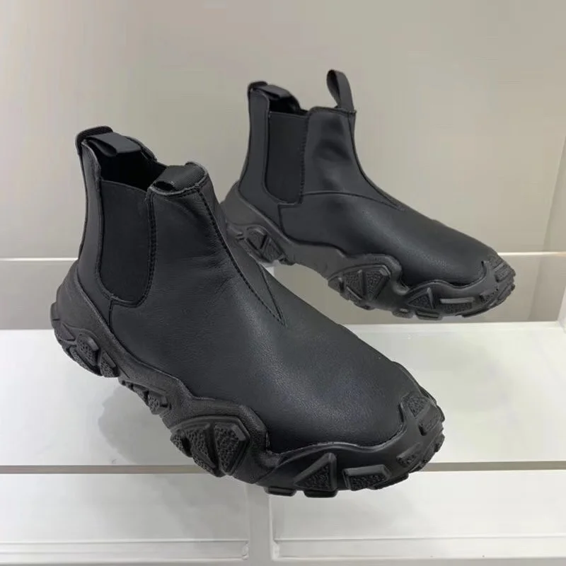 

Black Platform Boots for Men 2023 Winter Shoes Man Ankle Boots for Men Male Luxury Brand Leather Boots Men Casual Shoes Zapatos