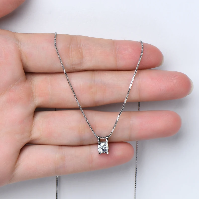 RAPRGOLD GRA Moissanite Necklace Earring Set for Women S925 Sterling Silver Stud Earrings Round Pendant Necklaces Jewelry Gifts