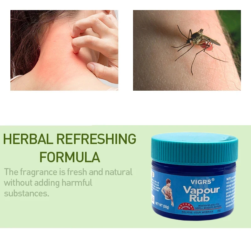 

50g Natural Refreshing Ointment Sleepy Refresh Headache Dizziness Dressing Mosquito Bites Antipruritic Daily Care Cream