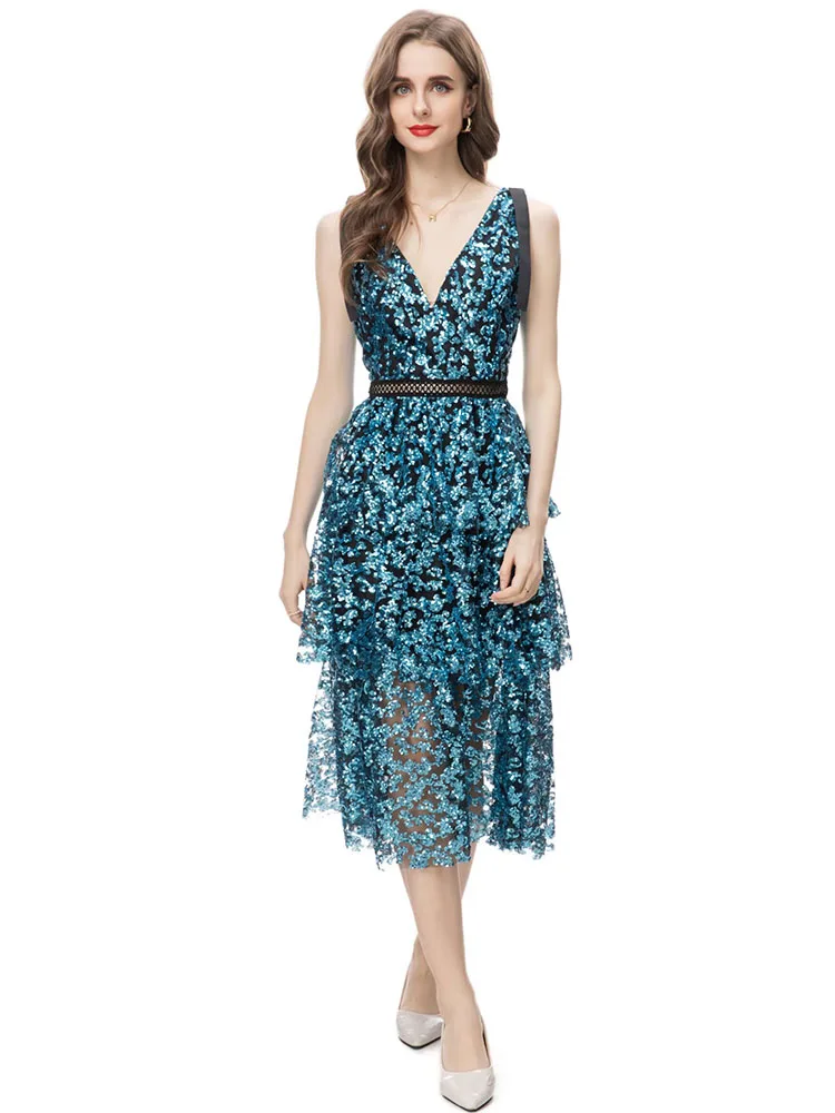 women's embroidered mesh sleeveless sheath dress Floral Embroidered Mesh Sheath Dress (Women)
