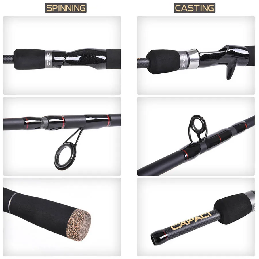 6/7 Piece Spinning Rod Portable Casting Fish Rods ML Power Spin Travel Fast  Action Fishing Pole for Bass Sea Fishing