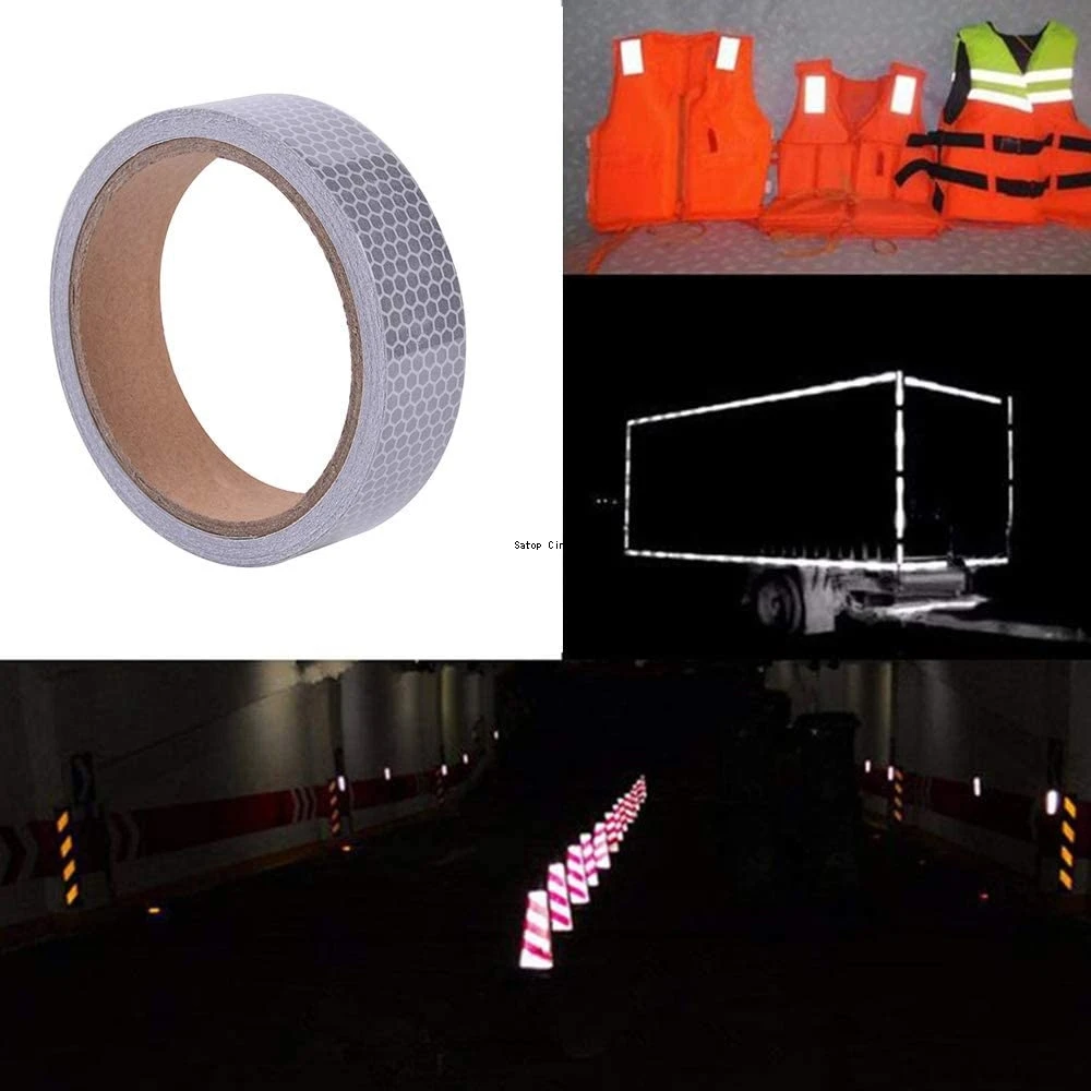 Reflective Stickers Bicycle PVC Self-adhesive Warning For Car Vehicle Truck 2.5cm*10m reflective stickers