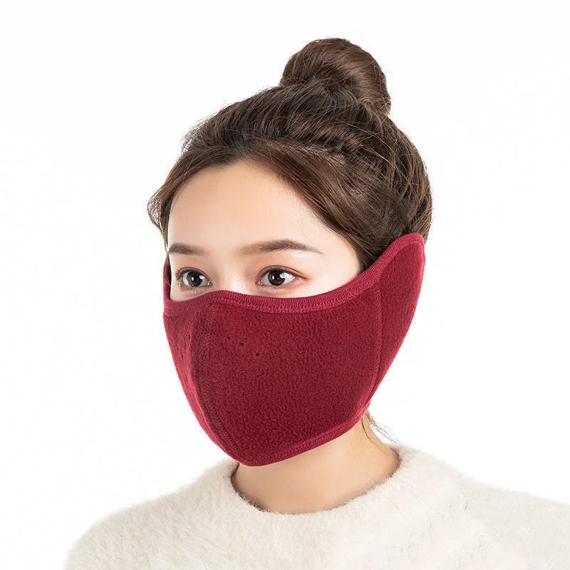 Warm Earmuffs Fur Earmuffs Winter Earmuffs Unisex Breathable Holes Mask Cold-Proof Thermal Mask Two-In-One Wrap Band Ear Warmer Outdoor Riding Ear Muff