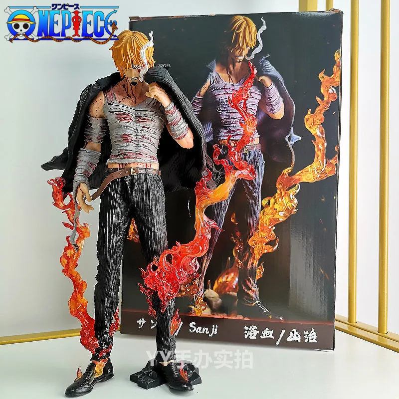 

Anime One Piece Blood Sanji Pvc Action Collection Decorative Figure Model Doll Big Ronoa Zoro Gift For Luffy Boys Children'S