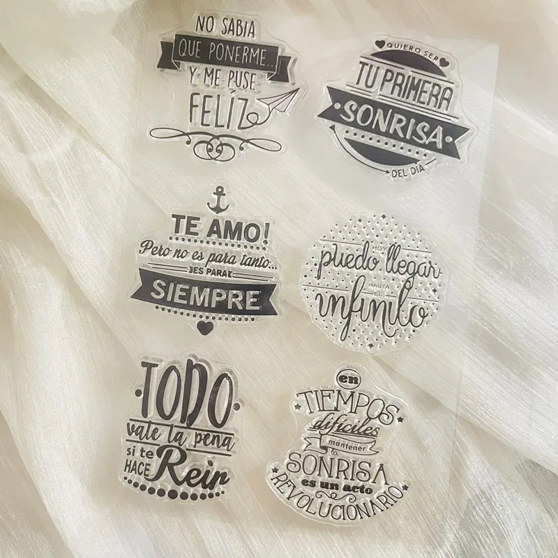new spanish word daily phrase Clear Stamp Transparent Silicone Stamp Seal Sheet For Scrapbooking Photo Album Decoration