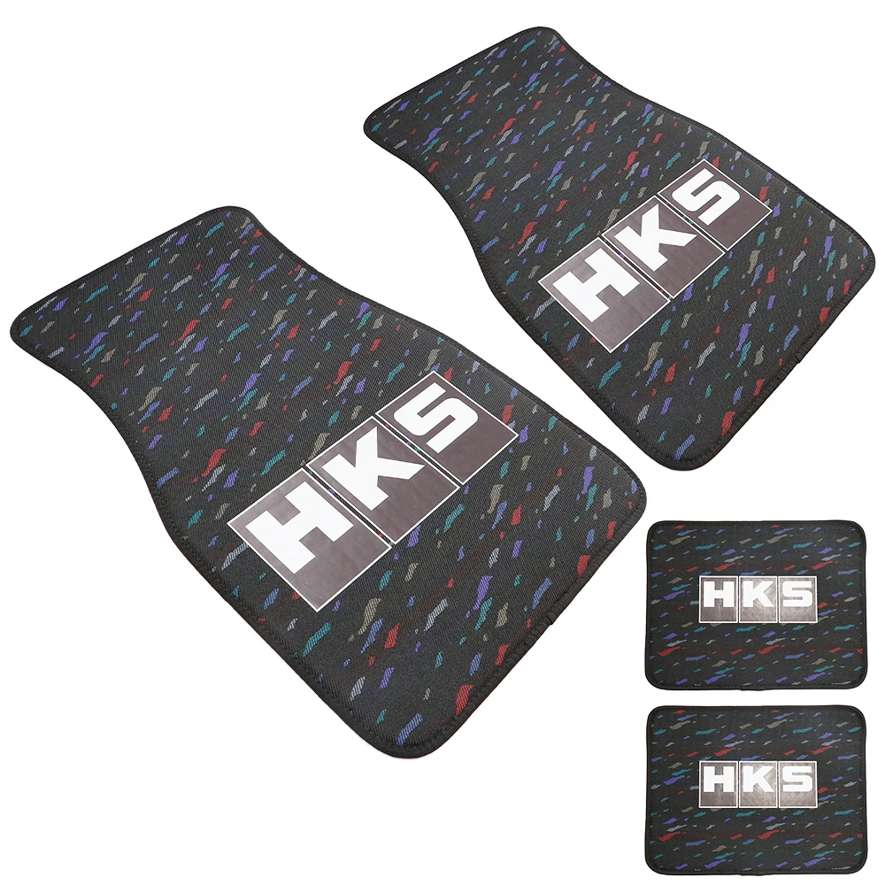 4pcs Le Mans Confetti Fabric Mat Plush Rug Carpet Anti-Slip floor mats JDM car mats Pad Protector