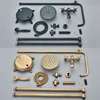 Antique Brass Floor Mounted Bathtub Faucet Free Standing Bathroom Shower Mixer Tap with Handshower 1.5~2m Rainfall Shower System 6