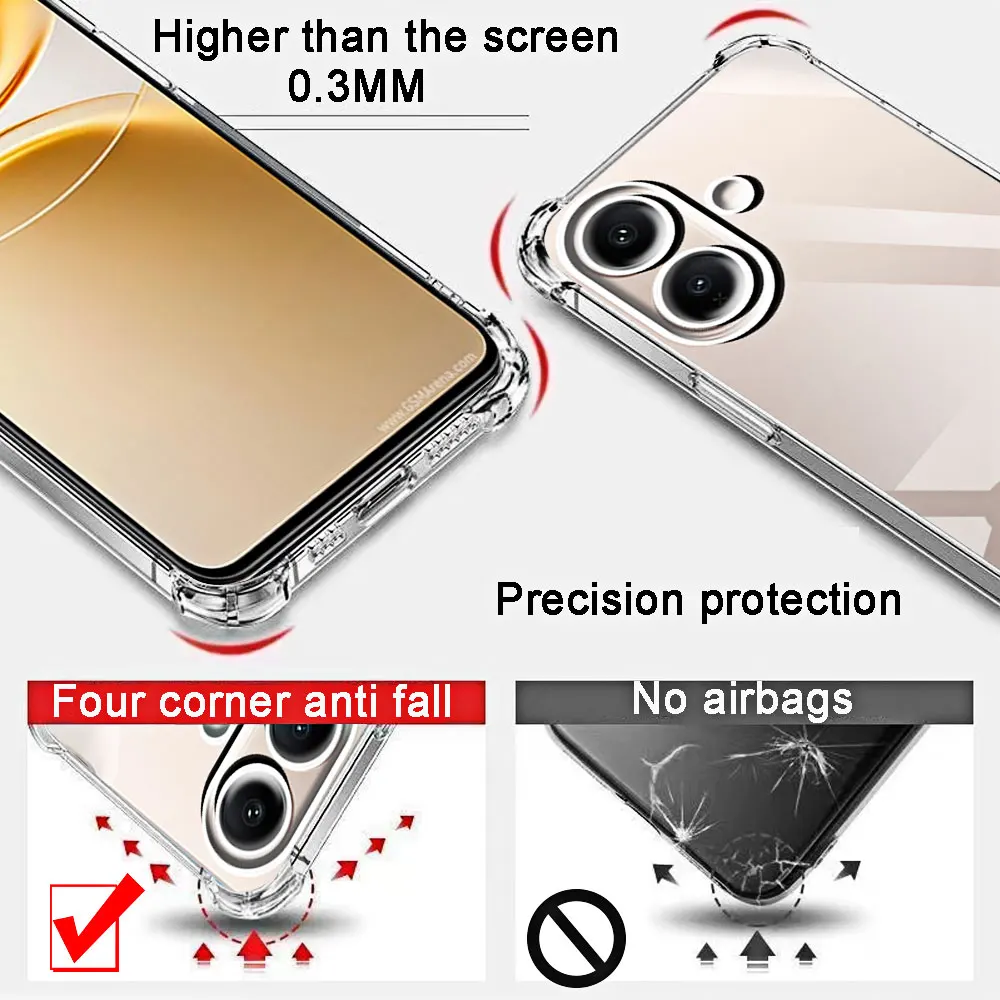 Shockproof Transparent Clear Soft TPU Phone Case with Protective Back Cover