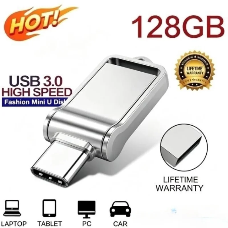 High-Speed 256GB USB 3.0 Flash Drive - Original 2-in-1 USB & Type-C Pen Drive