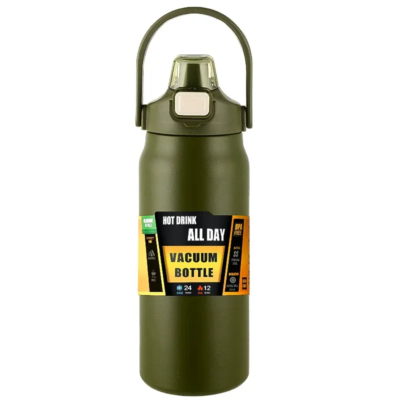 thumbnail image 1 of 1.5L Tumbler Large Capacity Thermo Bottle With Straw Stainless Steel Thermal Water Bottle Cold and Hot Thermo Cup Vacuum Flasks, 1 of 5