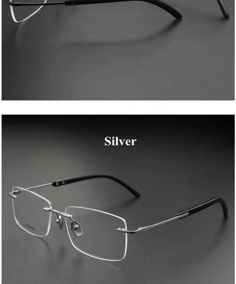 Chashma Unisex Rimless Square Titanium Customizable Eyeglasses 8