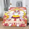 Cute S-Sailor-Moon 3D Cartoon Printed Blanket Picnic Blankets Warm Blanket Soft and Comfortable Blanket Home Travel Birthday 4