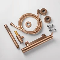 ชุดฝักบัวอาบน้ำแบบมือถือพร้อมก๊อกน้ำตกสำหรับอ่างอาบน้ำในห้องน้ำ, สีโรสบรัช, สีกันเมทัล, สีโรสโกลด์บรัช, สีโครเมียม, สีดำด้าน 5