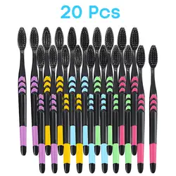 10 - Pack Deep Cleaning Ultra - Soft Bamboo Charcoal Toothbrush (20Pcs Color Random)