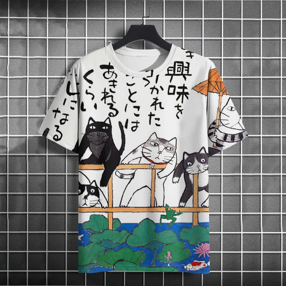 Funny Cat 3D Print Unisex T Shirt Short Sleeve Oversized Tee