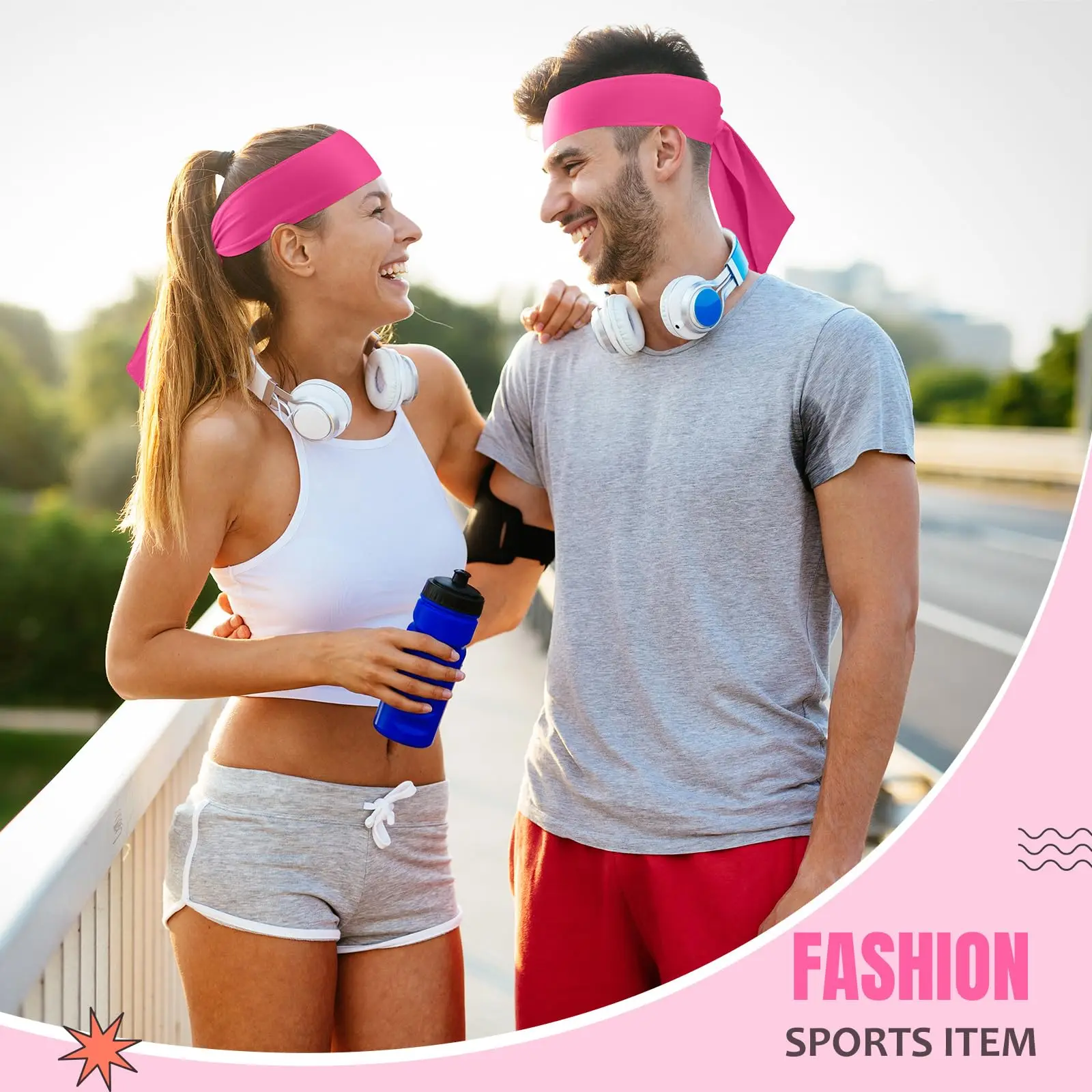 Bunte, atmungsaktive, schweißabsorbierende Outdoor-Stirnbänder, Tennis- und Karate- und Ninja-Stirnbänder, sportliche Schweißbänder für Männer und Frauen – Detail 31