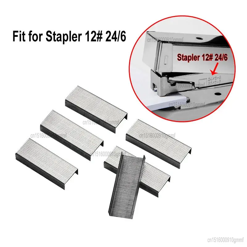 1000Pcs Set Metal 12# 24/6 Staples Silver Color Office Accessories School Stationery Paper Document File Binding Supplies stapler pin