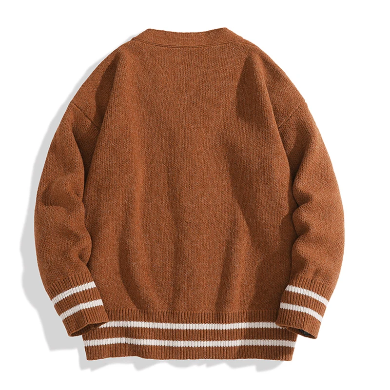 Cardigan Men, Autumn Winter Knitted Sweater Jacket, Long Sleeve Casual V Neck Cardigans Fashion Streetwear Clothing Top