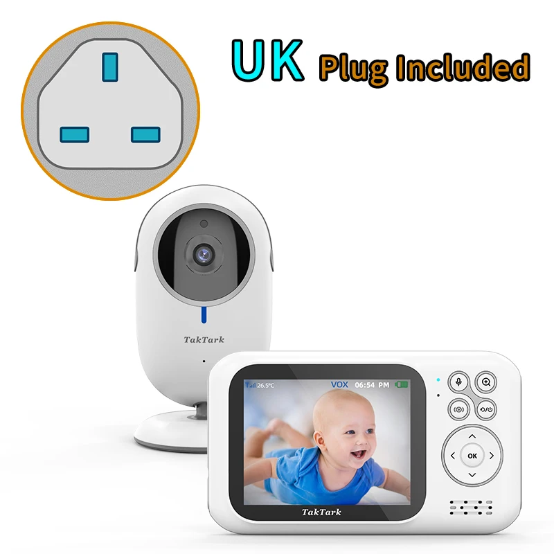 TakTark Babyphone Camera, Babyphone Video 3.2'' LCD Rotation 300° Caméra  Sans Fil Visiophone Bébé, Camera Surveillance Bebe,VOX,113 - Cdiscount  Puériculture & Eveil bébé