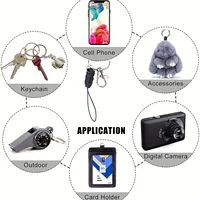 Mobile Phone Lanyard Fashion Black Neck Strap Keychain Lanyard ID Card Holder Keys Keychain Cell Phone Strap Keyring Accessories 6