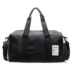 Versatile Leather Gym Bag for Men and Women - Durable Travel and Sports Companion (Black)
