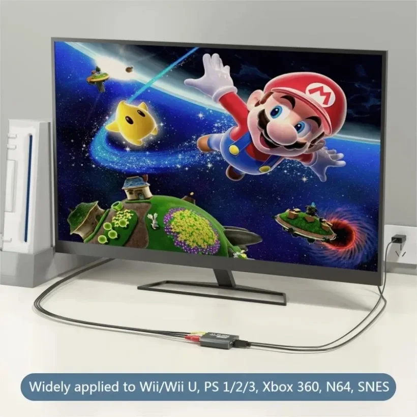 Фото Конвертер MnnWuu AV в HDMI, адаптер AV-HDMI с поддержкой 720p/1080p для PS1/PS2/PS3/Xbox 360/WII/N64/SNES/STB/VHS/VCR/Blue-Ray №4