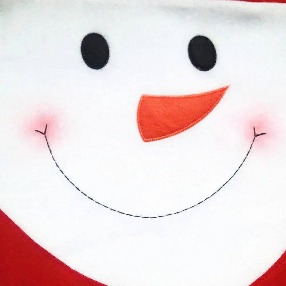 Cute Happy Snowman Hat Chair Covers Christmas Party Chair Cover Santa Claus Decoration Chair Slipcovers