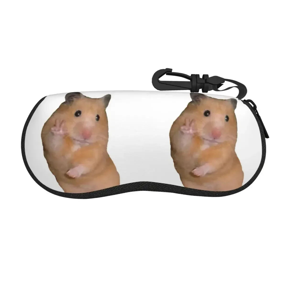 Peace Sign Hamster Shell Glasses Case Portable Sunglasses Box Women Men Soft Eyeglass Bag Pouch