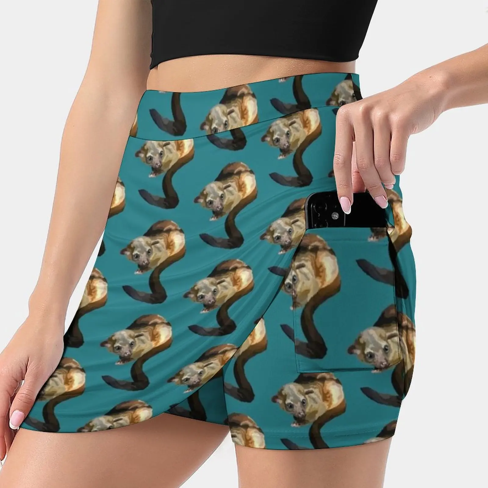 

K Is For Kinkajou Women's skirt Y2K Summer Clothes 2022 Kpop Style Trouser Skirt With Pocket Kinkajou Mammal Small Mammal Zoo