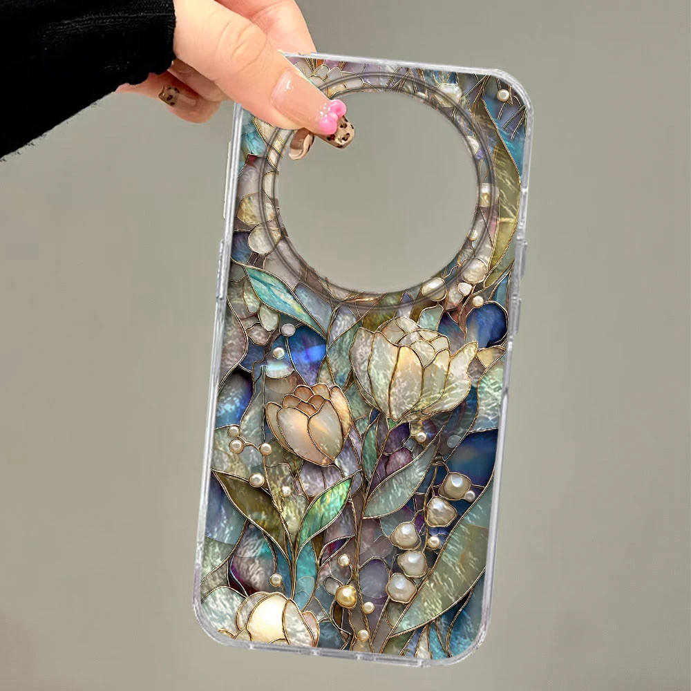Korean Retro Gradient Rose Flower Phone Case