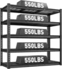 48" W Garage Shelving 2750LBS Heavy Duty Garage Storage 5 Tier Adjustable Metal Storage Shelves Industrial Shelving 3