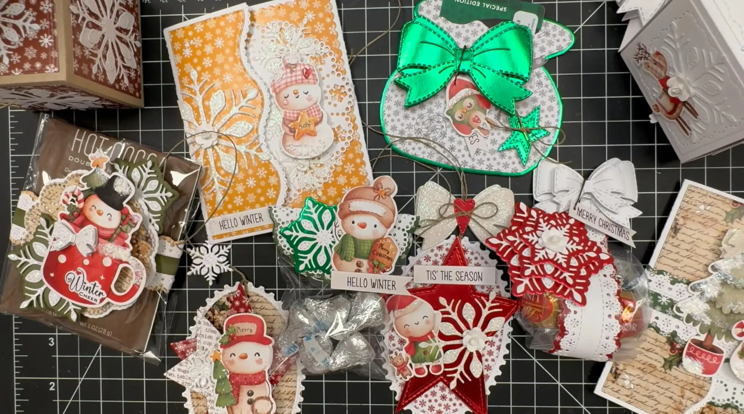 Weihnachten 2025, Schneeflocke, Geschenkbox, Schleife, Metall-Stanzformen, transparente Stempel für DIY-Herstellung, Karte, Sammelalbum, Basteln, Vorlage, Dekoration – Detail 4