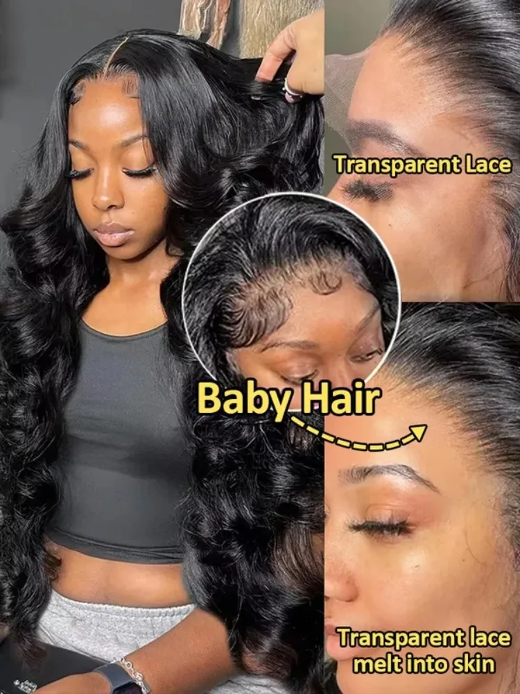 30 40 Inch 13x6 Body Wave Lace Frontal Human Hair Wig Pre Plucked 13x4 HD Transparent Lace Front Wigs Brazilian For Black Women