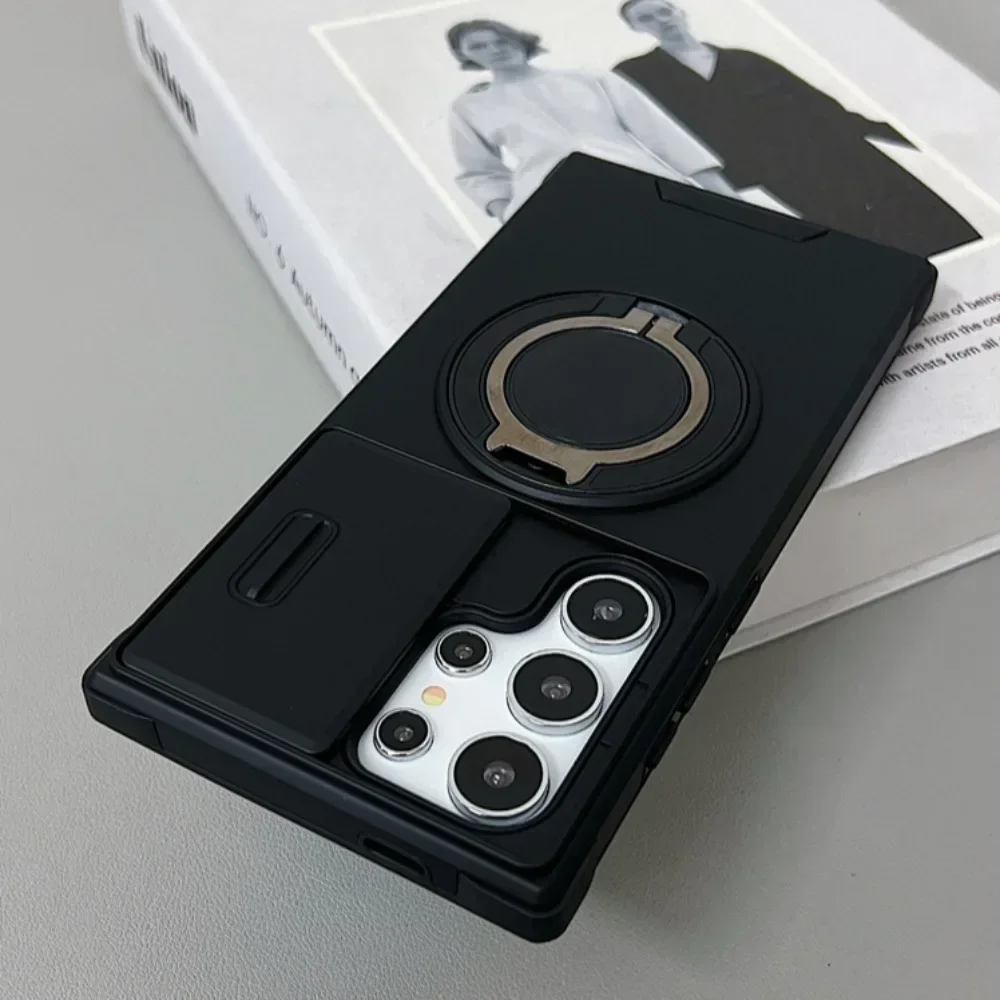 Slide Camera Protection Magnetic Stand Phone Case - Defender Cover