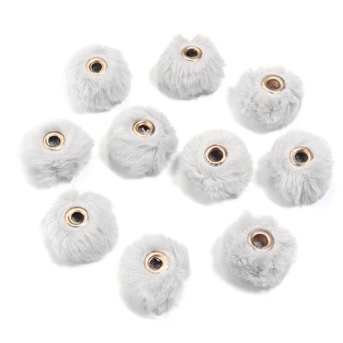 10 Stück 20 mm Plüschfell-bedeckte Kugelperlen, bunt, niedlich, gerades Loch, Pompom-Abstandsperlen für DIY-Schmuckherstellung, Halskette, Ohrringe – Detail 17